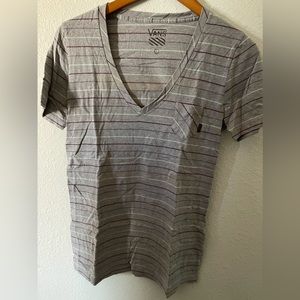 Vans grey striped vneck tee